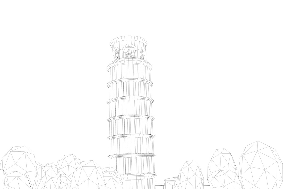 Cartoon Low Poly Pisa Tower Landmark, an Architecture 3D Model by Anton Moek (Photo 5 of 6)