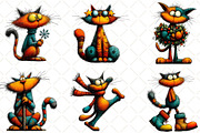 Whimsical Christmas Cat Clipart, an Illustration by Black Bird Studio (Thumbnail 3 of 6)