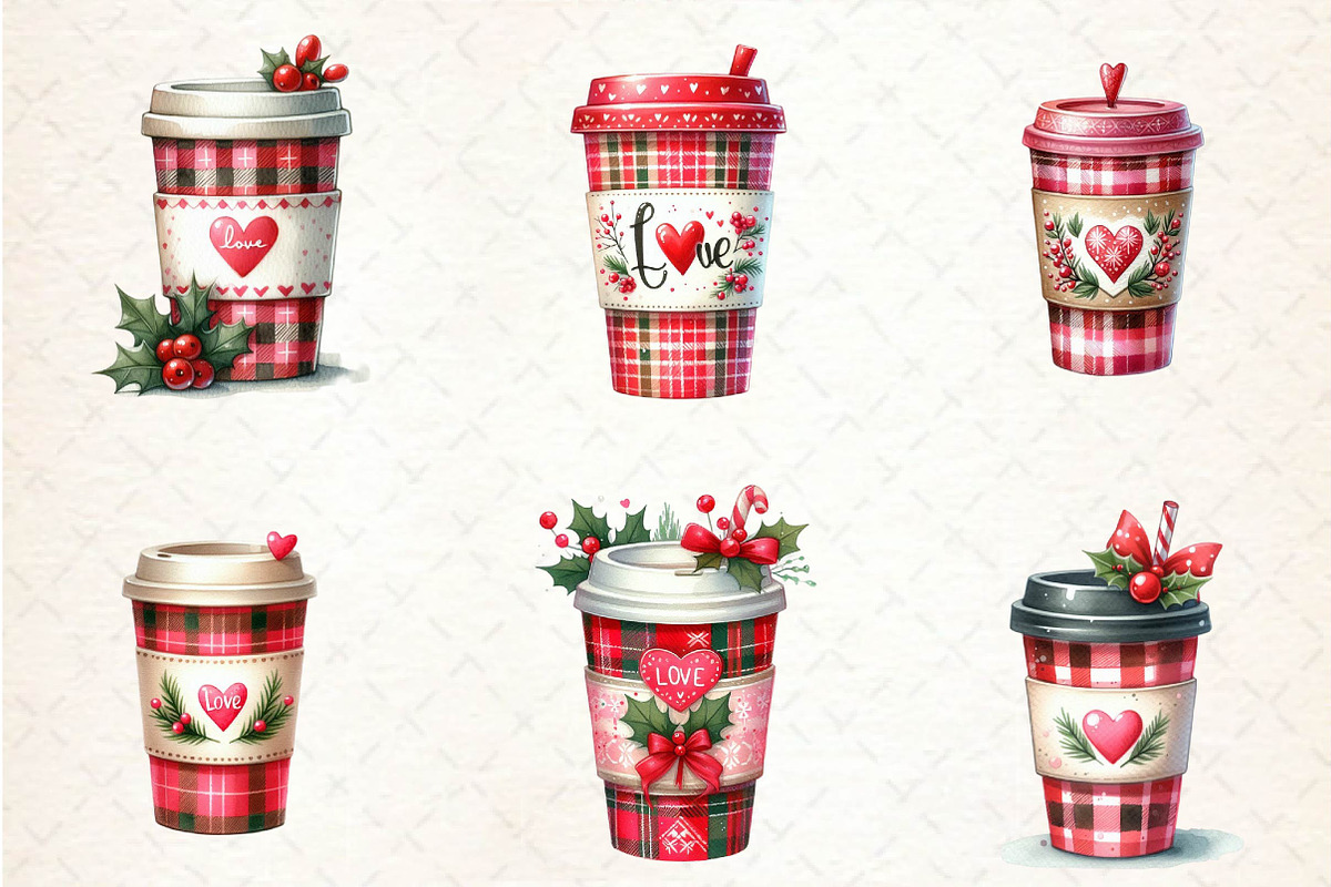 Valentine Festive Coffee Clipart, an Illustration by CreationArt (Photo 3 of 5)