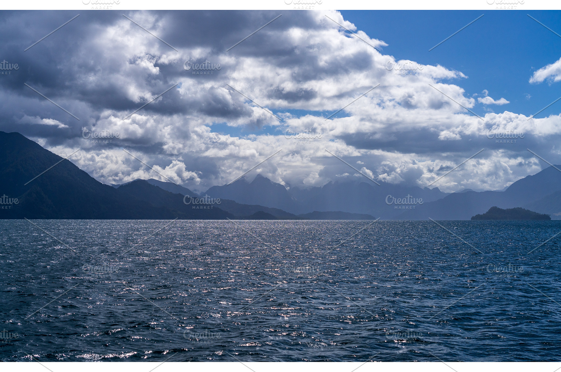 View across Todos los Santos lake, a Nature Photo by Backyard Stock