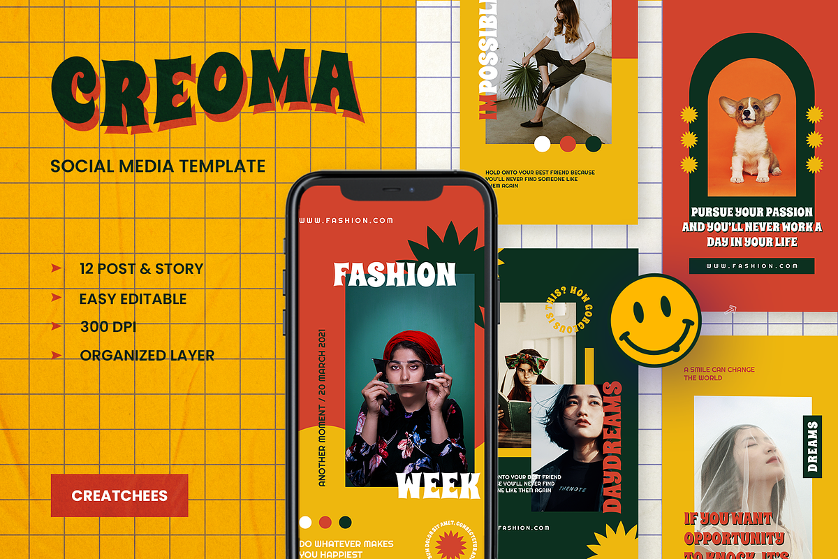 Creoma Instagram Template, a Social Media Template by Creatchees.std (Photo 1 of 5)