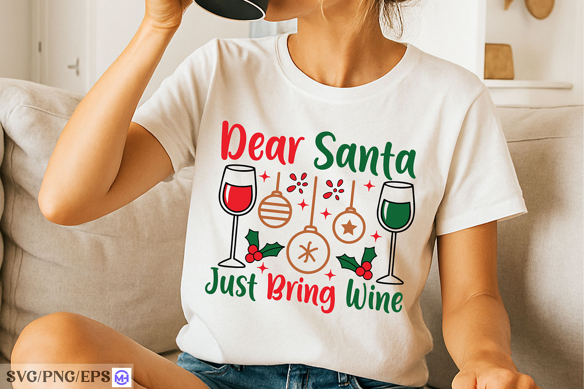 Dear Santa Just Bring Wine Funny SVG, a Graphic by mh_arif (Photo 4 of 4)