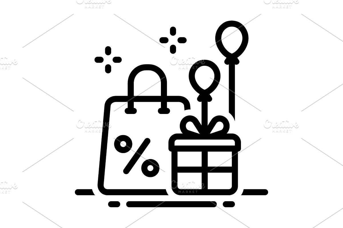 Sale marketing black icon, an Outline Icon by Creative priyanka