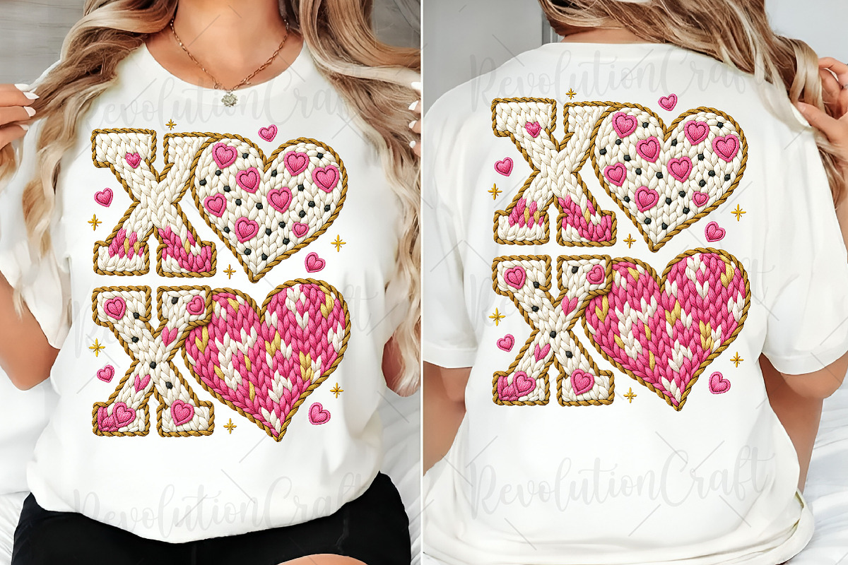 Crochet XOXO Valentine Day Heart Png, an Illustration by OK Design (Photo 3 of 4)