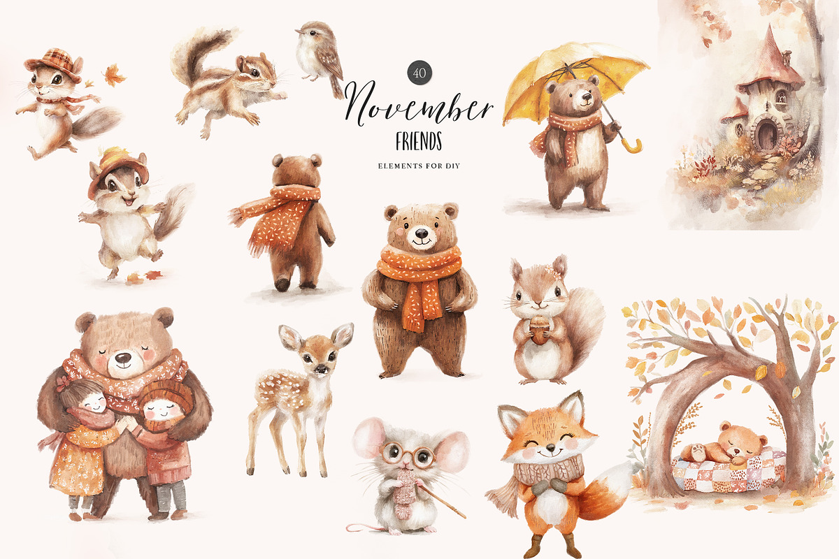 November Friends - Woodland, a Seasonal Illustration by Isabelle Salem (Photo 5 of 9)