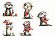 Whimsical summer otter Clipart, an Illustration by Designworld (Thumbnail 5 of 5)