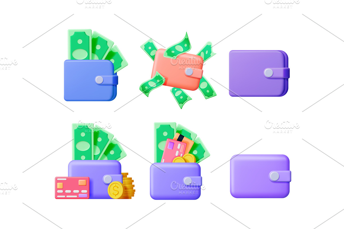 3d illustration set featuring, a Finance Illustration by Abscent