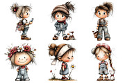 Denim Girl Clipart, an Illustration by Daily.Designs (Thumbnail 3 of 5)
