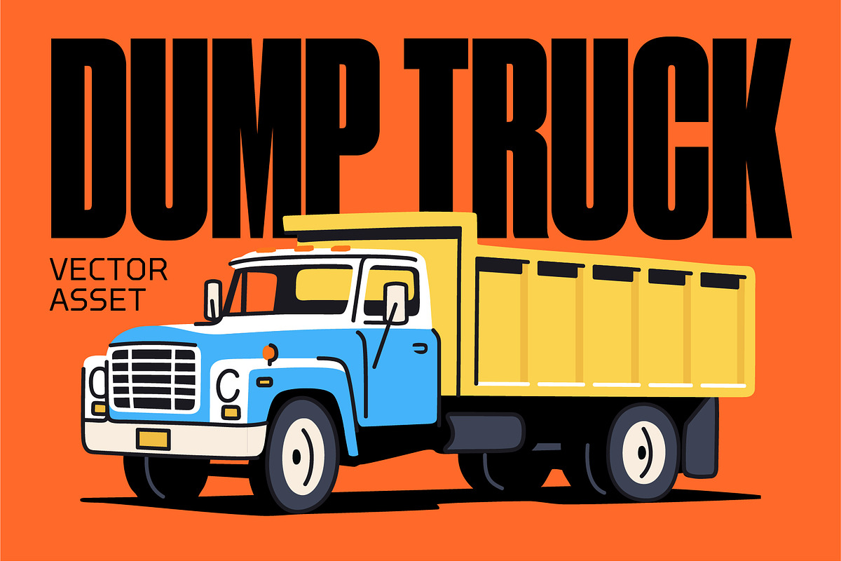 Dump Truck Vector Illustration, a Transportation Illustration by Studio22 (Photo 1 of 3)