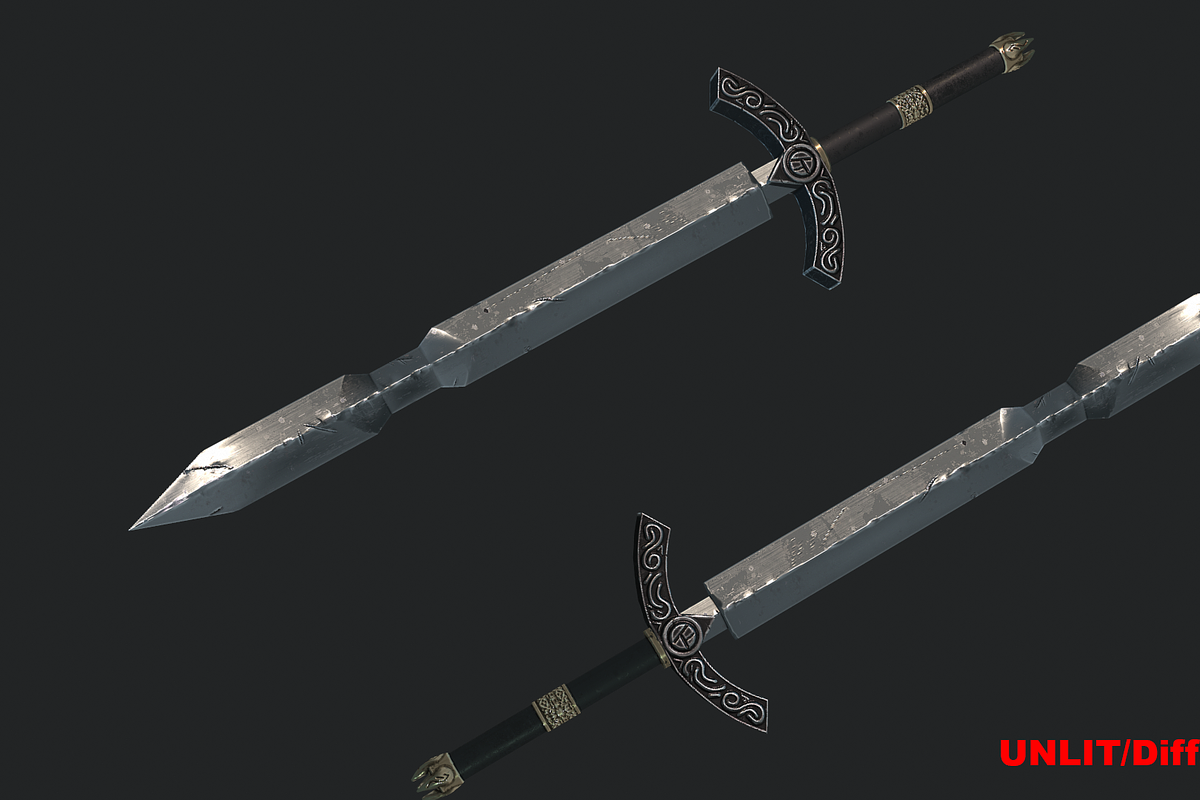 5 Fantasy Stylish Sword -PBR-, an Object 3D Model by TFE Game Art (Photo 11 of 15)