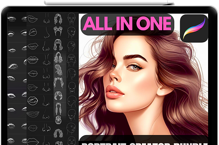 Procreate Female Portrait Creator, a Brush Add-On by OneBerryCreations