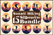 Sunset Hiking Silhouette  Bundle, an Object Graphic by yasushie (Thumbnail 1 of 16)