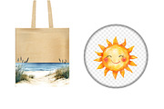 Watercolor Vacation Vibe Clipart, an Illustration by Design Market (Thumbnail 5 of 5)