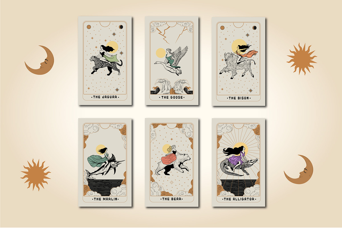 Moon Goddess Spirit Animal Bundle, an Illustration by Wanderlust Heart Branding (Photo 6 of 8)