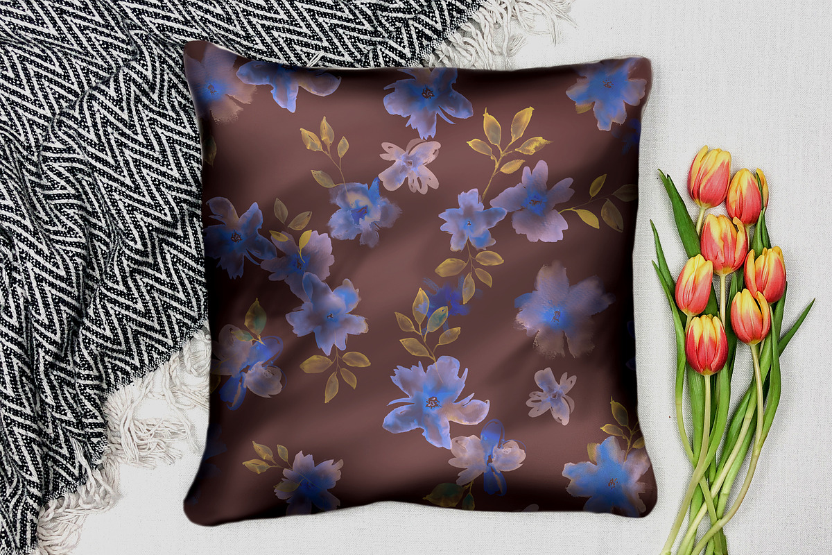 Watercolor Floral Pattern, a Pattern Graphic by MartinShop (Photo 8 of 10)