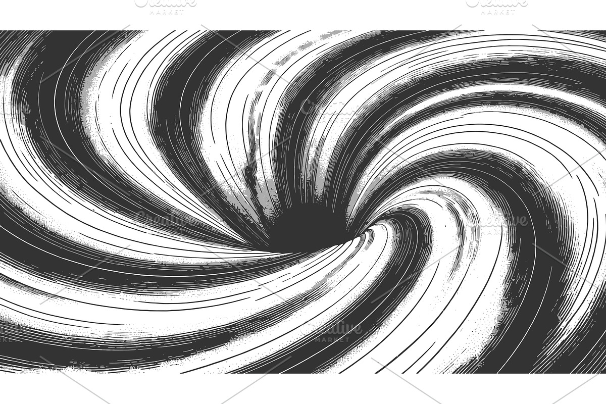 Abstract Black Hole with Radiating, an Illustration by AlexArt