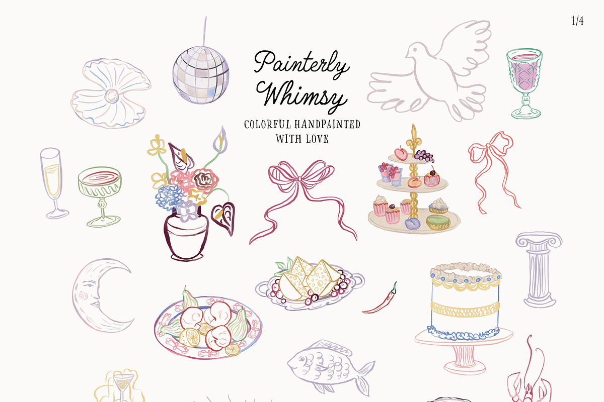 Painterly Whimsy Summer Party Icons, an Illustration by SunnyAfternoons (Photo 4 of 13)