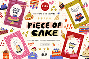 Piece of Cake Birthday Cake Clipart, a Decorative Illustration by Olia (Thumbnail 1 of 19)
