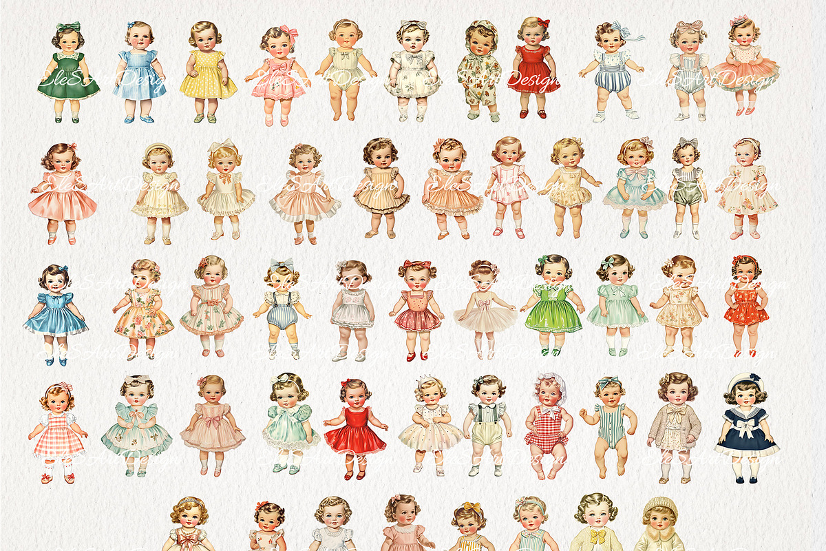 1950s Paper Dolls Clipart 54 PNG, a Person Illustration by EleSArtDesign (Photo 2 of 4)