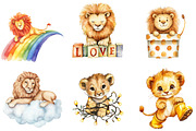 Adorable Lion Clipart Bundle, an Illustration by Pixels.Craft (Thumbnail 3 of 7)