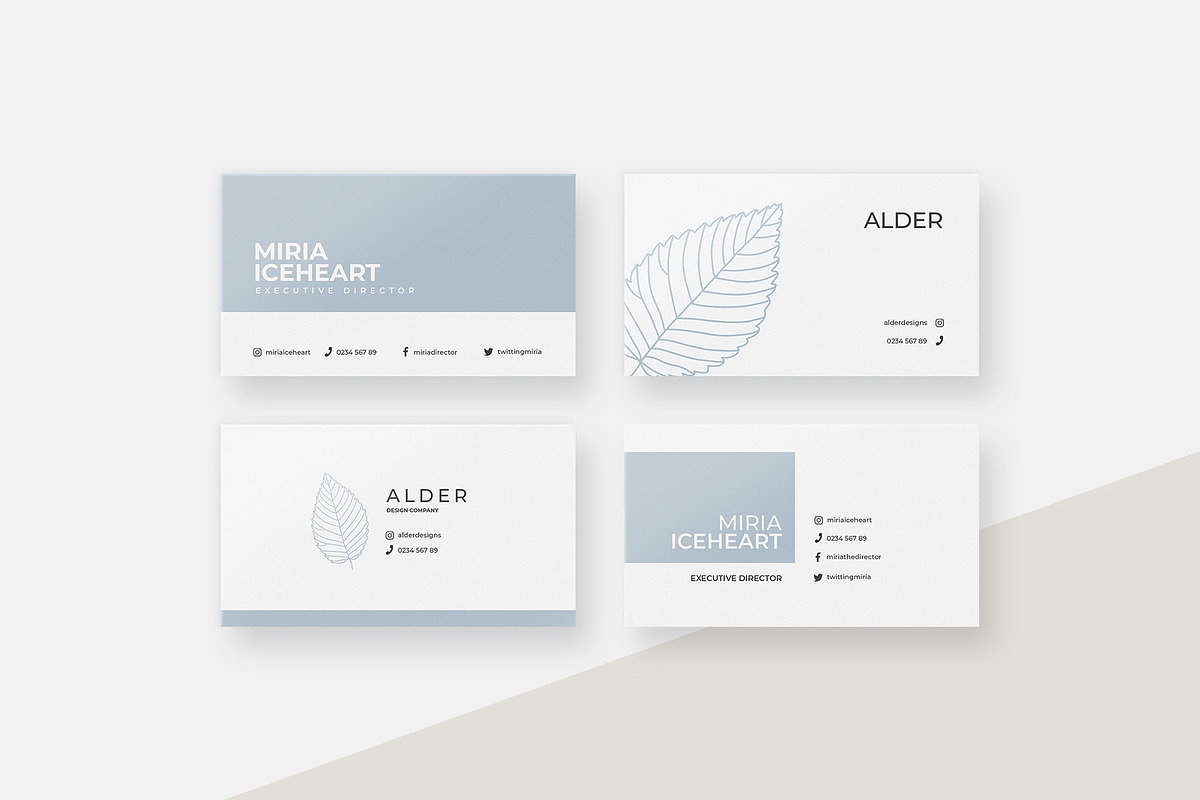 Alder Business Card Templates, a Business Card Template by Studio Sumac (Photo 3 of 5)