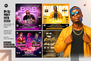 04 Dj Party Flyer Design Bundle, a Graphic by Shajib Shikder