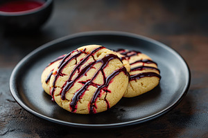 Delicious cookies with chocolate and, a Photo by Tanuart