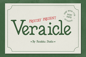 Veraicle - Vintage Rough Serif, a Serif Font by Pandeka Studio