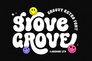 Grove - Retro Groovy Font, a Sans Serif Font by Jozoor (Thumbnail 1 of 10)