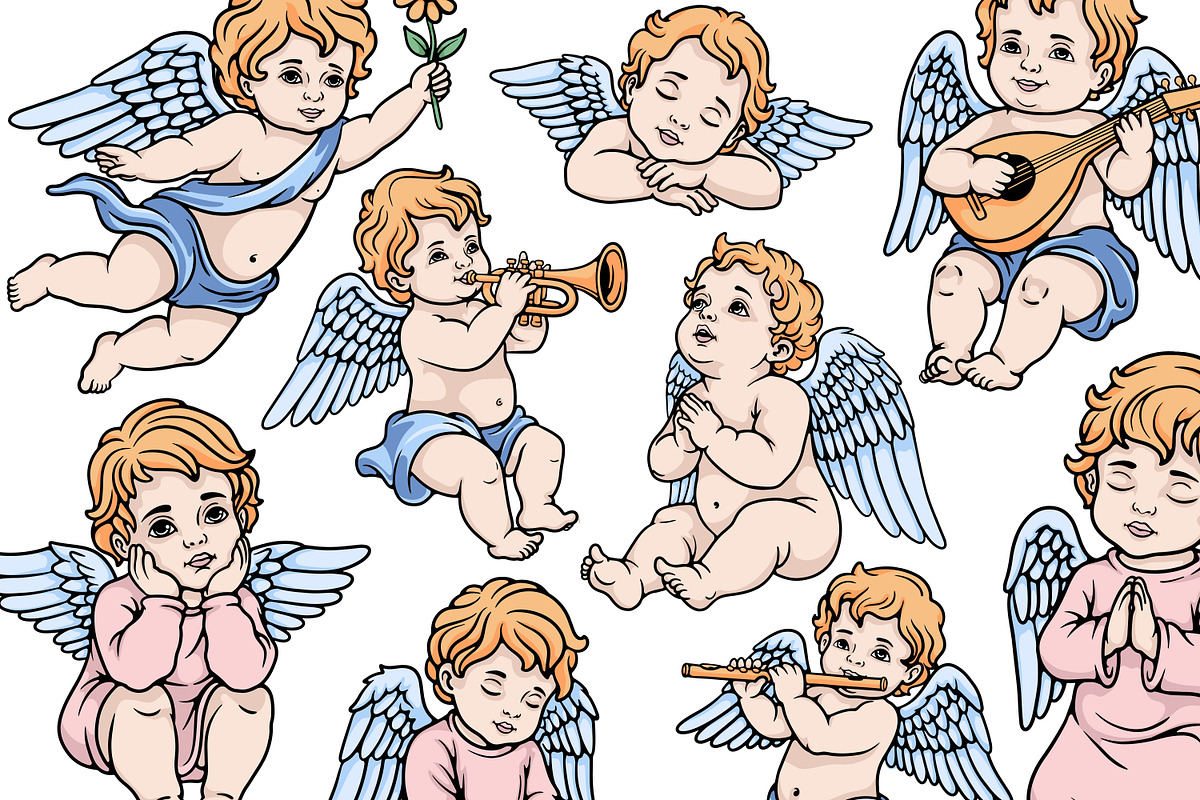 Baby Angel Illustration Set, an Illustration by Tekuni (Photo 2 of 13)
