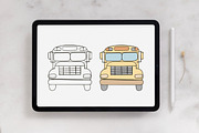 Back To School Procreate Stamps, a Brush Add-On by Mari_Caliart (Thumbnail 3 of 7)