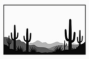 Wild Desert Cactus Scene Set, an Illustration by hafijul (Thumbnail 3 of 15)