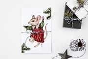 Watercolor Christmas Mouses, an Animal Illustration by Miracles Everywhere (Thumbnail 6 of 6)