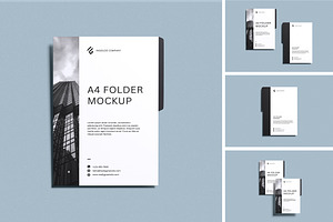 A4 Folder Mockup, an Advertising Mockup by Pikachudesign