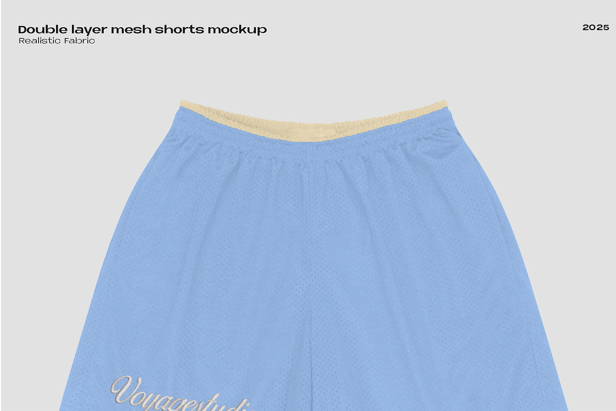 Double layer mesh shorts mockup, a Bottom Mockup by Voyage Studio (Photo 2 of 3)