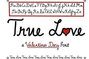 Font True Love Romantic Valentine