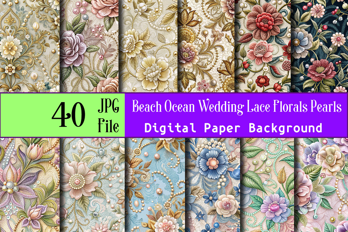 Wedding Lace Florals Pearls seamless, a Background Photo by Wow Magic (Photo 1 of 2)