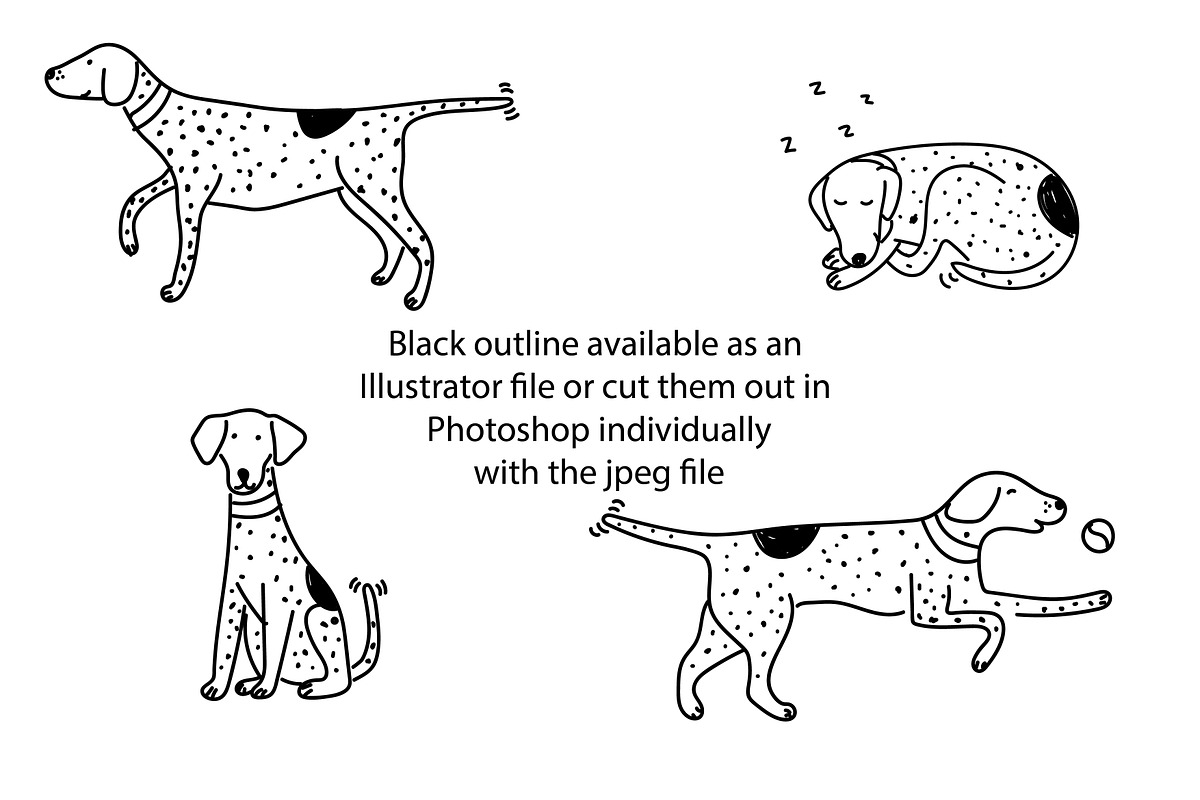 Cute Doodle Pointer dogs, an Animal Illustration by Liz Pengilley Studio (Photo 2 of 4)
