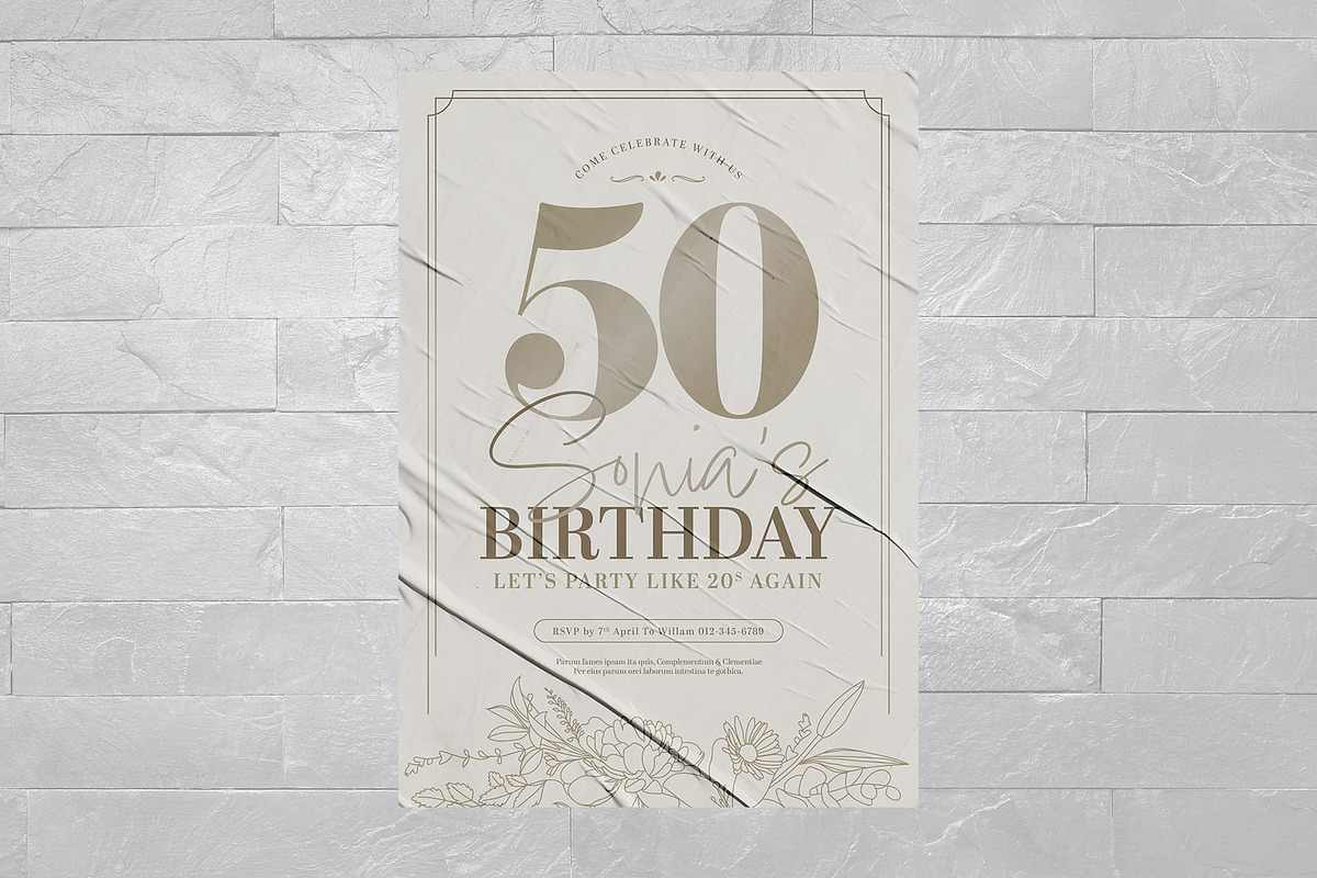 Elegant Birthday Flyer Template, a Flyer Template by BrandPacks (Photo 4 of 4)
