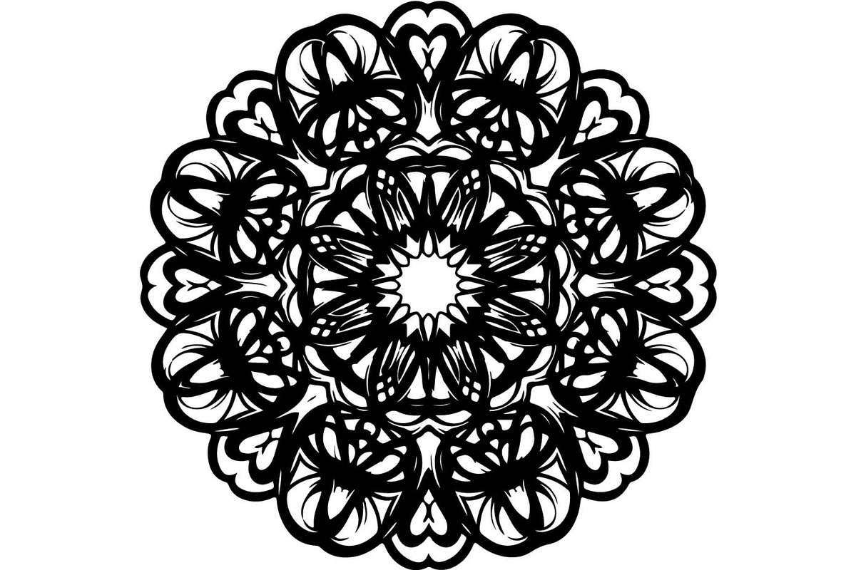 Intricate Black Mandala Circle, a Decorative Illustration by Designer_Momina (Photo 15 of 20)