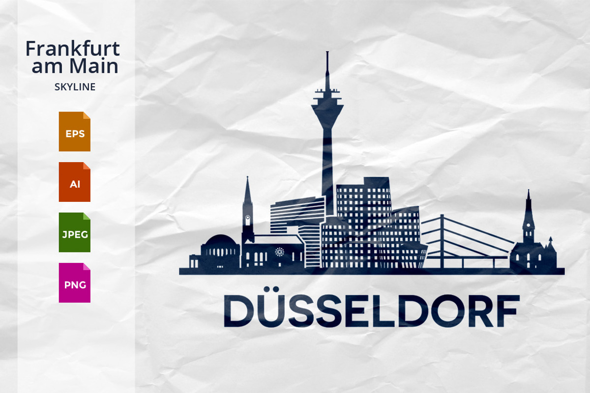 Düsseldorf Skyline Illustration, an Illustration by Yulia