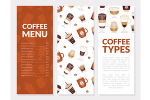 Coffee Types Menu With Beverage