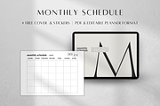 Digital Monthly Schedule Tracker, a Print Template by BRANDcontent (Thumbnail 1 of 6)