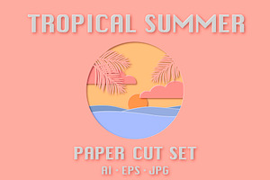 Tropical Summer Paper Cut Set