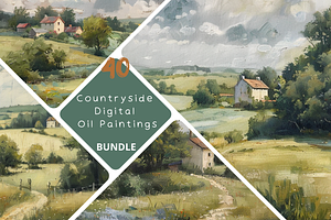 40 Countryside Digital Oil Paintings