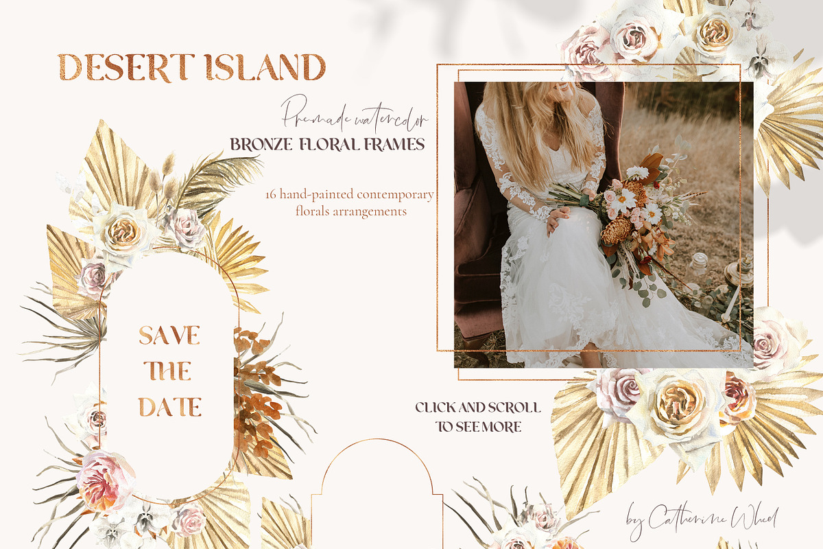 Desert Island Watercolor Boho, an Illustration by Catherine Wheel (Photo 6 of 18)
