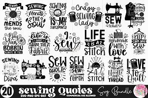 Sewing Quotes SVG Bundle