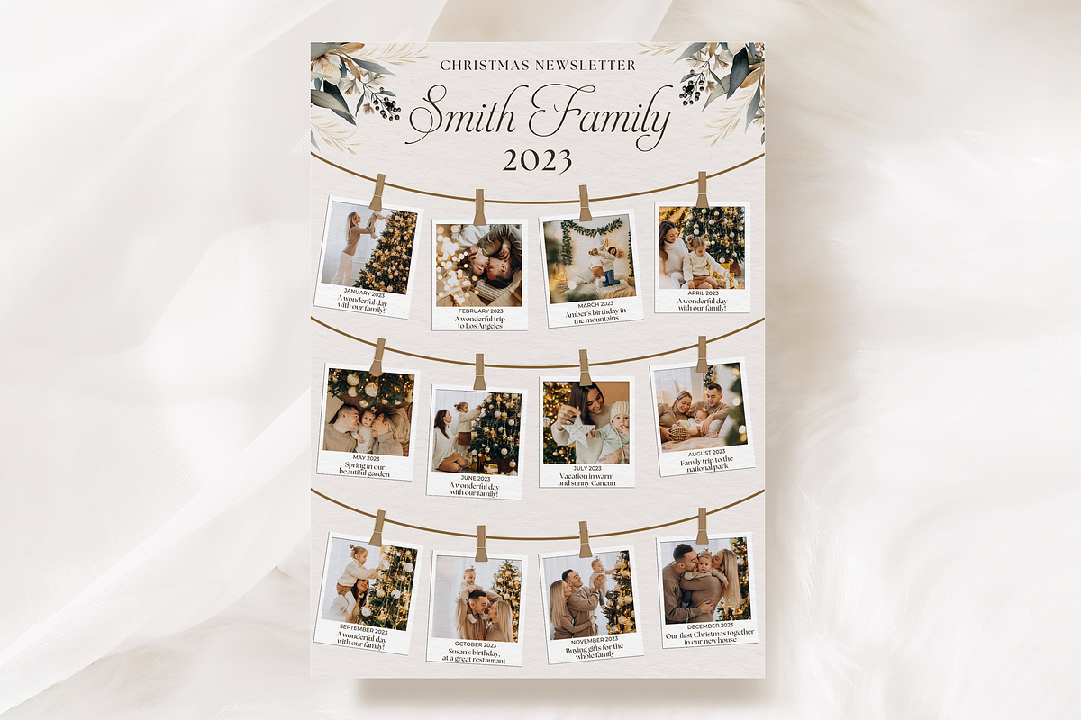 Christmas Newsletter Canva Template, a Stationery Template by SarenkaDesignShop (Photo 1 of 4)