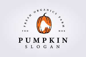 Line Oval Pumpkin Logo Vector Icon