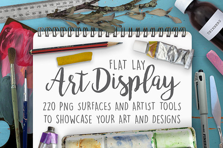 Flat lay Art Display Scene Creator, an Arts & Entertainment Photo by Mockup Scene